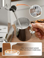 Topzee Espresso Machine 20 Bar, Compact Coffee Maker with Milk Frother & Cold Brew Function, 52oz Removable Water Tank, Stainless Steel Cappuccino, Latte Maker, Silver - Image 4