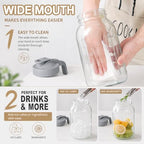 2 Pack 64 oz Glass Pitcher with Lid, Glass Half Gallon Jug for Fridge - Image 6
