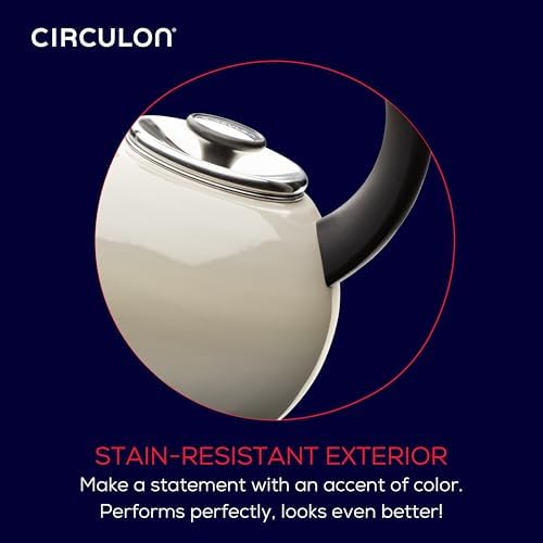 Circulon Enamel on Steel Whistling Induction Teakettle, Tea Kettle for Stovetop with Flip-Up Spout, 2-Quart, Gray - Image 4