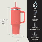 Contigo Streeterville 40oz Tumbler Stainless Steel Vacuum Insulated Leak-Proof Cold for 29 Hours Coral - Image 2