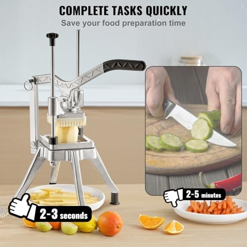 VEVOR Commercial Vegetable Fruit Chopper 1/4" Blade Heavy Duty Professional Food Dicer Kattex French Fry Cutter Onion Slicer Stainless Steel for Peppers Potato Mushroom - Image 3