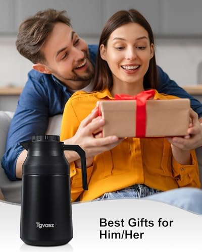 2 PCS Thermal Coffee Carafe Insulated Stainless Steel Coffee Carafe for Hot Liquid Vacuum Thermal Pot Creamer Pitcher Dispenser with Brushes Keeping Hot Water Milk(Black/Silver 68 oz) - Image 7