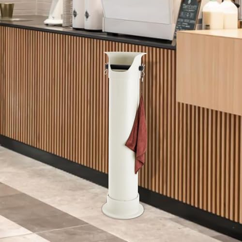 Knock Box for Coffee Grounds, Commercial Floor Standing Knockbox with Removable Base, Coffee Knock Box Commercial Floor Standing Espresso Dump Bin, Includes 30 Garbage Bags & Towel (Beige) - Image 3
