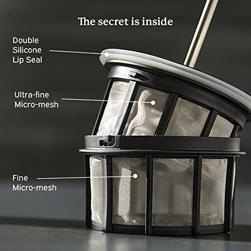 ESPRO - P7 French Press - Double Walled Stainless Steel Insulated Coffee and Tea Maker with Micro-Filter - Keep Drinks Hotter for Longer (Matte Black, 32 Oz) Coffee Paper Filters (100 Count) - Image 6
