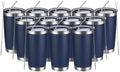 MEWAY 20oz Tumbler 12 Pack Double Wall Vacuum Insulated Travel Mug Bulk, Stainless Steel Tumblers with Lid and Straw, Durable Powder Coated Coffee Cups for Cold & Hot Drinks (Navy, 12) by MEWAY