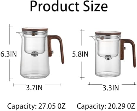 600ML Witchcraft Magic Glass Teapot with Infuser Strainer and Lid for Loose Leaf Tea Herbal, Magnetic Water Separation Tea Maker Kettle Clear Tea Pot (Without Cups) - Image 4