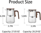800ml+4 Cups Witchcraft Magic Glass Teapot with Infuser Strainer and Lid for Loose Leaf Tea Herbal, Magnetic Water Separation Tea Maker Kettle with Cups Clear Tea Pot - Image 4