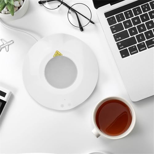 Coffee Mug Warmer for Desk, Coffee Cup Warmer Electric Beverage Warmers Smart Cup Warmer Thermostat Coaster Smart USB Coffee Cup Warmer Insulated Pad Mat for Home Office Desk (White) - Image 5