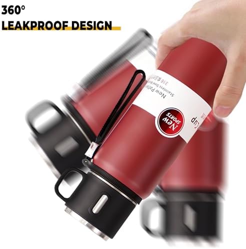 1500ml Double wall vacuum Leakproof stainless steel wide mouth insulated water bottle,tea tumbler with tea strainer infuser basket,cup and lid; travel coffee thermoses hot drinks,cold thermal flask - Image 7