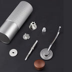 Manual Coffee Grinder – 6-Star Stainless Steel Burr, Adjustable Grind Settings, Portable Manual Espresso & Burr Coffee Grinder With Brush, Durable Body, 30g Capacity- Gray - Image 4