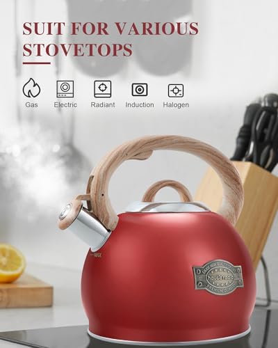 2.7 Qt Whistling Tea Kettle for Stovetop with Heat-Resistant Handle - Image 5