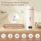 Travel Kettle, Portable Electric Kettle for 4 Temperature Controls, Cream - Image 2