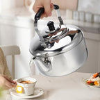 304 Stainless Steel Tea Kettle 6L Whistling Stovetop Kettle with Anti-Scalding Handle Large Diameter Spout Water Boiling for Gas Induction Electric Stoves Home Kitchen - Image 4