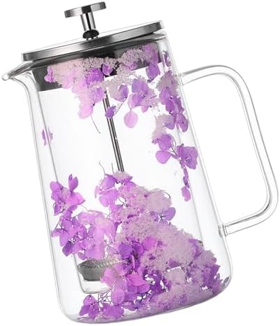 650ML with Thermal Insulation for Coffee Dried Flower Use Coffee Maker Premium Glass & Metal Press by Fogun