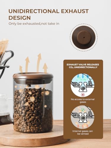 Airtight Coffee Canister, 13oz Kitchen Glass Jar with Pop-Top Lid - Image 3