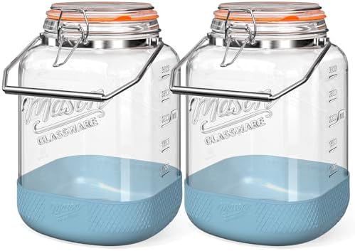1 Gallon Glass Jar with Lid, 2 Pack Glass Food Storage Containers by Dwbligt