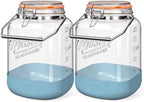 1 Gallon Glass Jar with Lid, 2 Pack Glass Food Storage Containers by Dwbligt