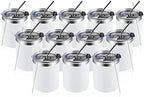 MEWAY 12 oz Lowball, Tumbler Stainless Steel Double Wall Vacuum Insulated Mug with Straw and Lid, Cleaning Brush ，Durable Powder Coated Insulated Coffee Cup for Cold & Hot Drinks (White, 12 pack) by MEWAY