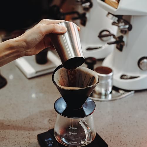 Pour Over Coffee Maker Set, Black Ceramic Coffee Dripper with V60 Paper filter, 650ml Coffee Glass Server for Cafe Home Restaurant 6291-12202-03A - Image 3