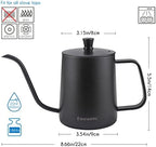 Easyworkz Gage Gooseneck Pour Over Coffee Kettle 20 oz (Black), Bundled with Easyworkz Retro Stainless Steel Coffee Spoon With Black Walnut Handle,10g - Measuring Spoon (Gunmetal) - Image 2