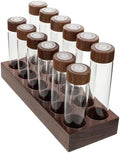 Coffee Storage Vials with Walnut Wood Base and Air Valve Wooden Lids by UONLYtech