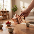 Copper Teapot Copper Kettle Copper Pot Copper Vessel With Traditional Craft Pure Copper Patina Potential And Rounded Shape Suitable for tea serving countertop display gifting 200ml - Image 5