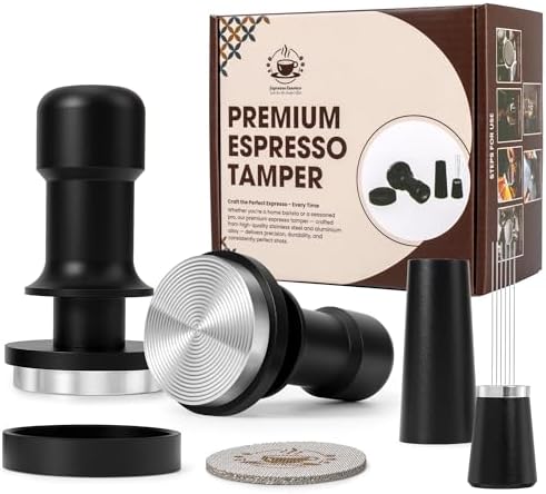 Espresso Tamper 58mm – Fits Breville Dual Boiler, Oracle & E61 Portafilter – Compatible With Rocket, Gaggia Classic, Rancilio Silvia – Spring Loaded Calibrated Self Leveling Coffee Tamper Tool by Unknown