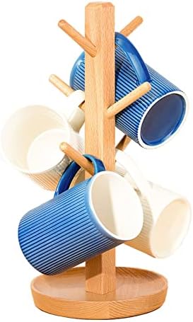 LIU- Wooden Mug Tree Holder Tabletop Cup Holder Stand,Coffee Cup and Teacup Storage Organizer, for Kitchen Counter by Unknown
