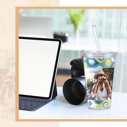 Maxcheck 4 Pcs DIY Photo Tumblers, 16 oz Personalized Insert Cup with Straw - Image 6