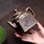 Tea Kettle Original Ore Ancient Wood-Fired Square Changle Teapot Tea Ceremony Kung Fu Tea Set Ceramic Tea Infuser - Image 4