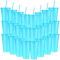 Amyhill 24 Pcs 24 oz Reusable Cups with Lids and Straws, Light Blue by Amyhill
