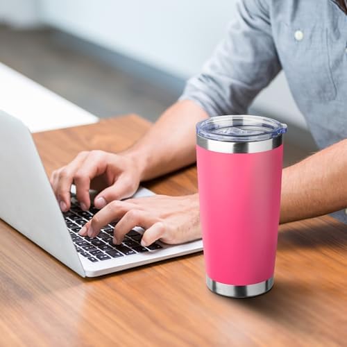 20oz Tumbler with Straw and Brush, Stainless Steel Vacuum Insulated tumbler, Double Wall Insulated Coffee Tumbler for Outdoor, Home, Travel,Office (peach，4pcs) - Image 5