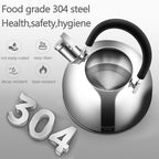 304 Stainless Steel Whistling Tea Kettle 3.17 Quart/3L Tea Pot - Image 2