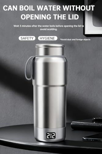 Pure Titanium Travel Kettle, 380ML Portable Electric Kettle, 12 Temp Presets, Dual Voltage 100-240V, Temp Control, Fast Boil, BPA-Free, Leak-Proof for Tea, Coffee, Baby Formula, Office & Hotel - Image 4