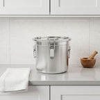 Food Storage Containers 3.2Gal/12L with Lids Lock Clips 304 Stainless Steel by ZXTINGSHOP
