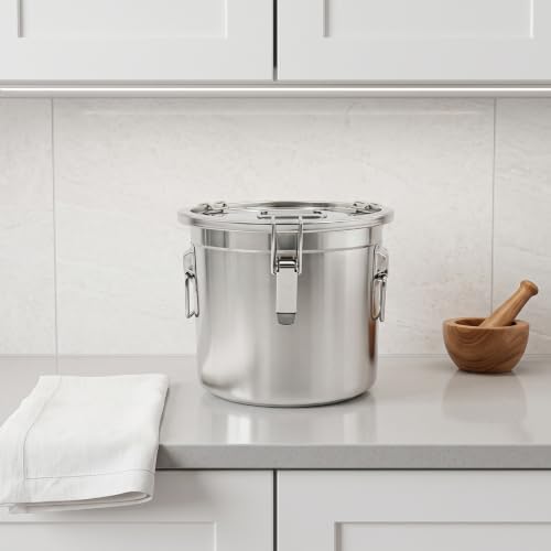 Food Storage Containers 3.2Gal/12L with Lids Lock Clips 304 Stainless Steel by ZXTINGSHOP