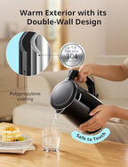 COMFEE' Stainless Steel Double Wall Electric Kettle 1.5L, Black - Image 2
