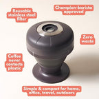 Single Serve 8oz Coffee French Press | No Coffee-Plastic Contact | Stainless Steel Filter | Portable for Home, Camping, Travel, Outdoors | Immersion Brewer/Maker for Full Flavor (Black) - Image 3