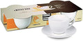 Konitz Coffee Bar Coffee Cups and Saucers, 7-Ounce, White, Set of 4 by Unknown