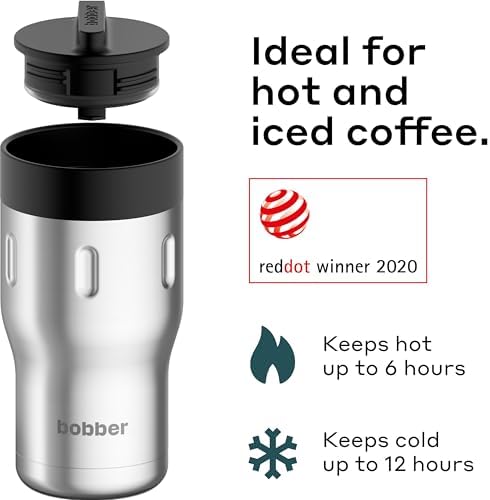 BOBBER - 12 OZ Vacuum Insulated Stainless Steel Portable Travel Coffee Mug With 100% Leakproof Locked Lid (Matte) - Image 2