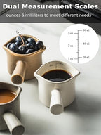 YHOSSEUN YHOJOY Espresso Measuring Cup, Ceramic Espresso Cup Double Spouts Expresso Shots Cup with Handle, Espresso Accessories, 3 Oz/ 90 Ml - Image 3