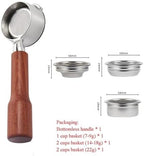 58mm Bottomless Portafilter，Compatible For Gaggia，Baby Classic With 1/2/4 Cup Basket Espresso Machine Barista Accessory(C1 rosewood) - Image 2
