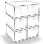 Prsildan 6 Small Drawers Stackable Storage Drawer Clear Acrylic Organizer by Prsildan