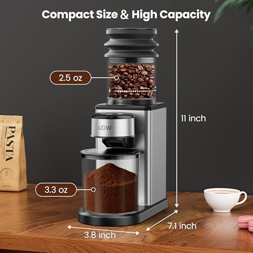 Home Coffee Grinder, Conical Burr Grinder, Stainless Steel - Image 5