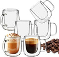 12 OZ Glass Coffee Mug Pack of 6 by Yopinmall
