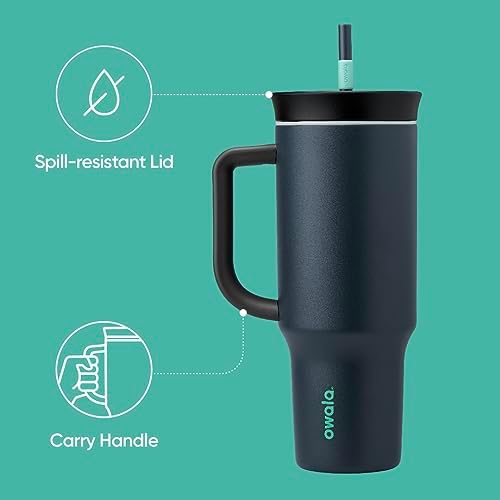 Owala Tumbler Stainless Steel Water Bottle 40 oz Foggy Tide - Image 3
