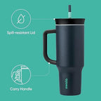 Owala Tumbler Stainless Steel Water Bottle 40 oz Foggy Tide - Image 3