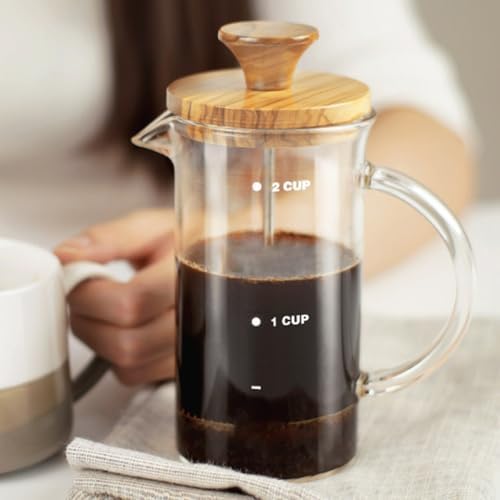 French Press Coffee Maker Espresso Coffee Maker Thickened Borosilicate Coffee Pot With 3 Stainless Steel Filter Screens Cold Brew Coffee Maker For Travel, Home(/Natural,800ml) - Image 3