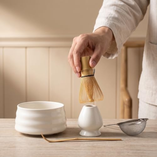 Ipetboom 1 Set Matcha Ceremonial Tool Bamboo Whisk Holder Strainer Bowl - Image 6