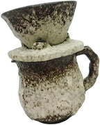 Textured Ceramic Coffee Set, Dripper Server for Morning Brewing, Vintage Glazed Look, Countertop Kitchen Display Manual Coffee Dripper Ceramic Brewer Glazed Server Countertop Brewing Set Hand Drip by Unknown
